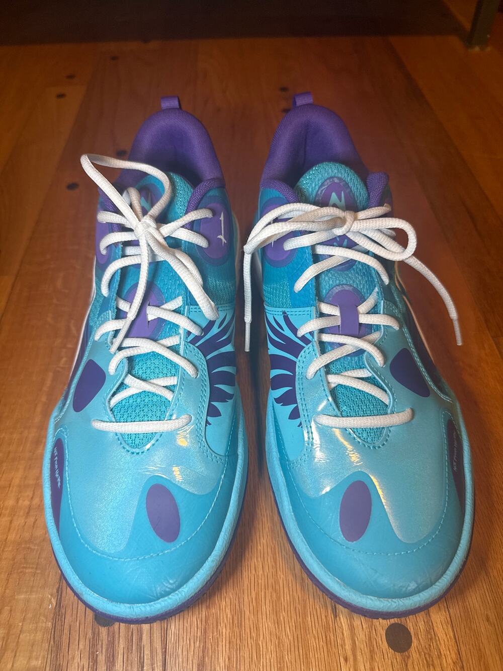 PUMA MB.World 01 LaMelo Ball Men's 10.5 Bright Aqua Team Violet 313234-01